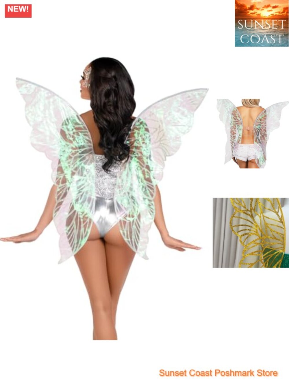 Iridescent Strapless Fairy Wings One Size Costume Accessory Cosplay Party